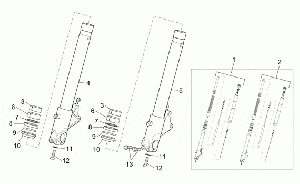 Showa front fork - Hubs, sleeves