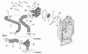 Vesipumppu Ulkoinen termostaatti+B48