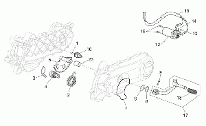 Kick-start gear/starter motor