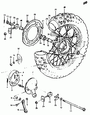 31-Takapyörä, -jarrukengät