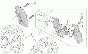 R-RF vers. front brake caliper