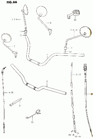 66-Ohjaustanko, vaijerit, peilit