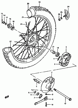 24-Etupyörä, jarrukengät