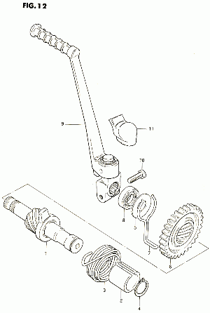 12-Käynnistinpoljin, -akseli