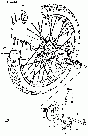 28-Etupyörä, etujarrukengät