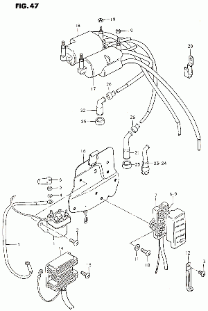 47-Sytytyspuolat, lataussäädin, käynnistinrele