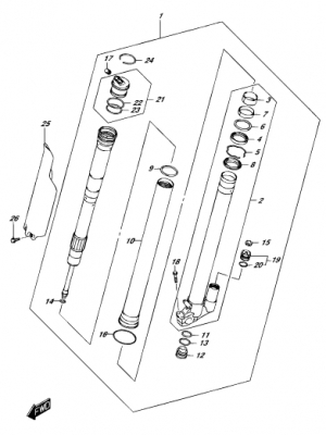 522A-RH FRONT FORK DAMPER