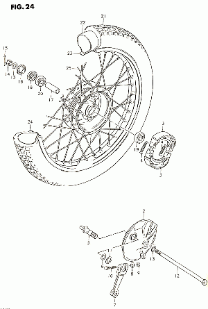 24-Etupyörä, -jarrukengät