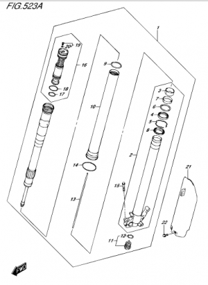 523A-LH FRONT FORK DAMPER